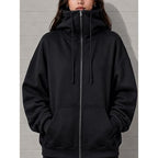 Women Oversized Zip Funnel Neck Hoodie
