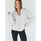 Women Cotton Polyester Zip Up Hoodie