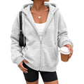 Women Cotton Polyester Zip Up Hoodie