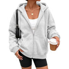 Women Cotton Polyester Zip Up Hoodie