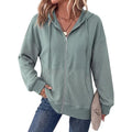 Women Waffle Knit Zip Up Hoodie